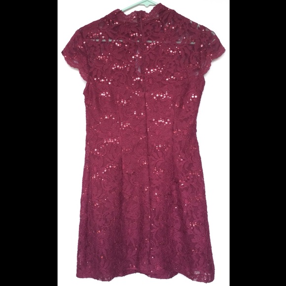 Burgundy,Wine,Midi dress,Large,Celavie,Lace - Picture 3 of 4